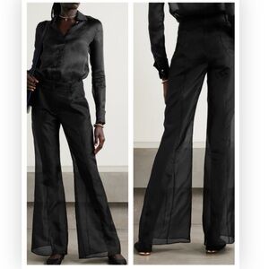 GABRIELA HEARST Rhein silk-organza flared pants $1850